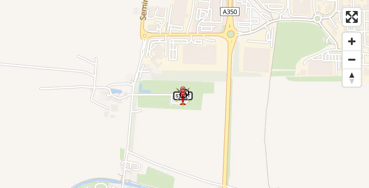 Flight path map showing Air Ambulance Helicopter route from Wiltshire Air Ambulance to Wiltshire Air Ambulance