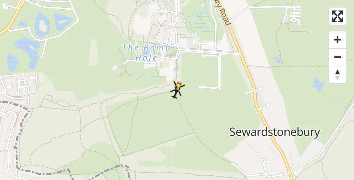 Flight route map: Police Helicopter to Greater London