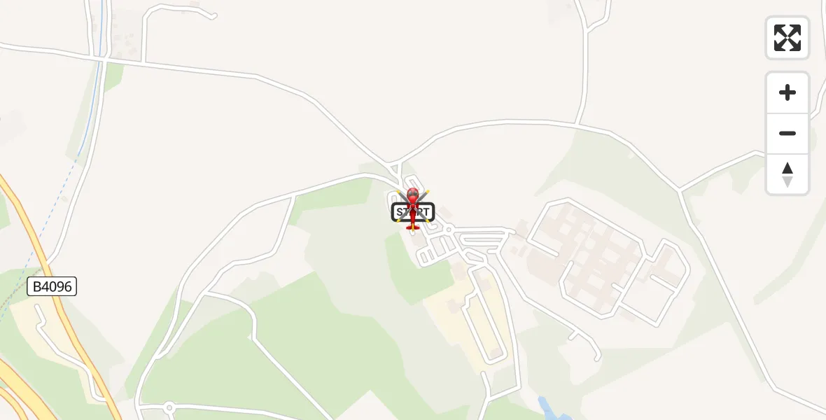 Flight path map showing Air Ambulance Helicopter route from Tardebigge to Tardebigge