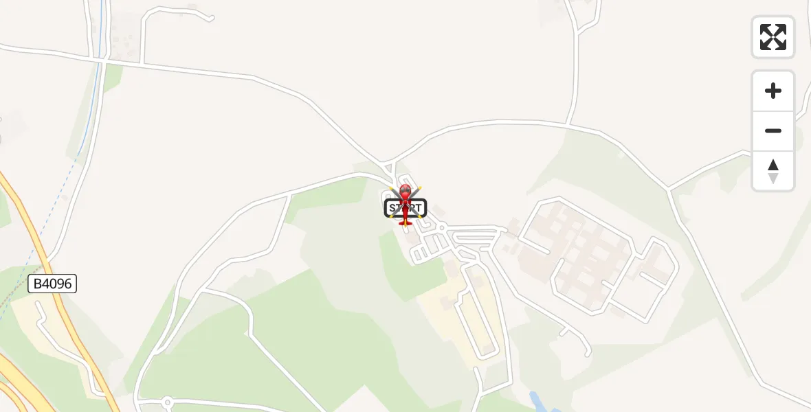 Flight route map: Air Ambulance Helicopter to Tardebigge, Brockhill Lane