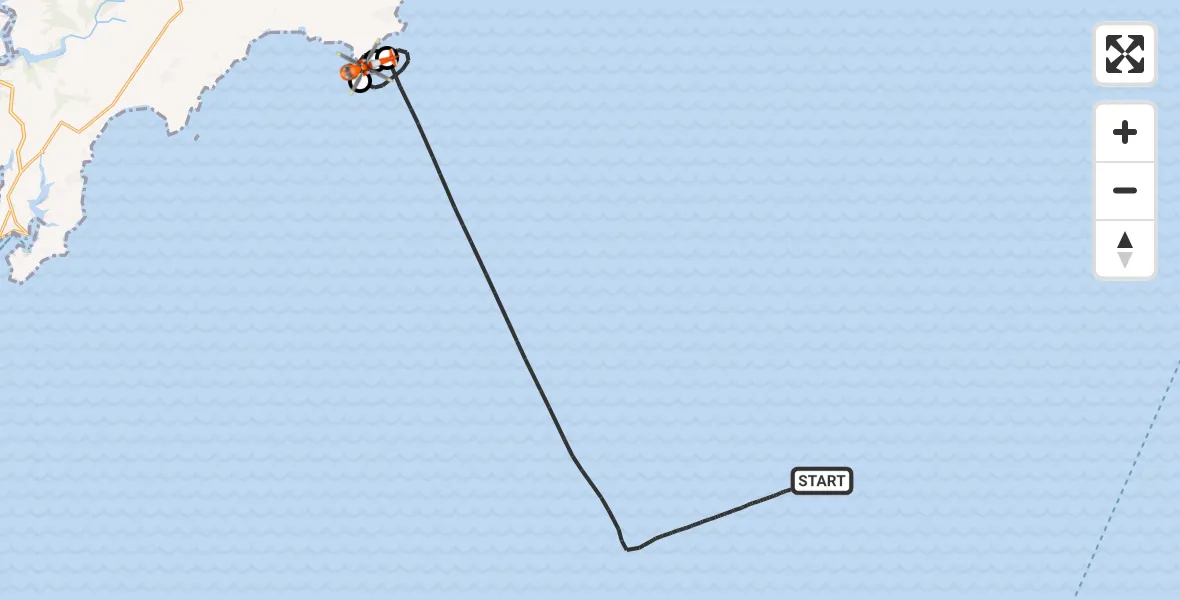 Flight route map: Coastguard Helicopter to Gorran Haven, Derby's Lane