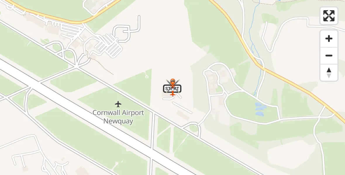 Flight route map: Coastguard Helicopter to Cornwall Airport Newquay, Cornwall Airport Newquay