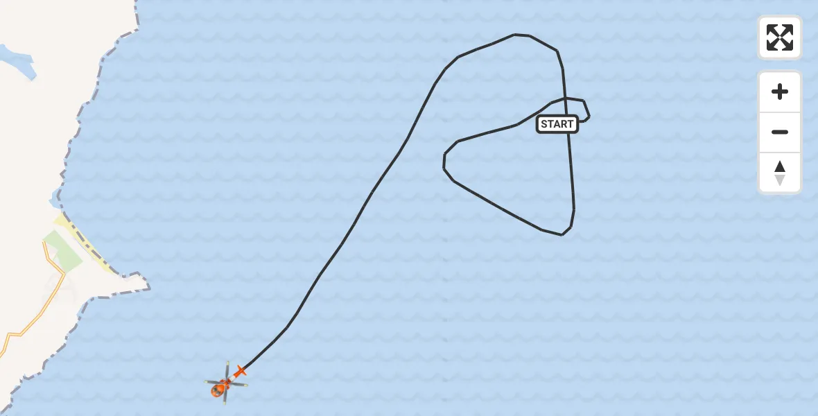 Flight route map: Coastguard Helicopter to Inner Seas, Inner Seas