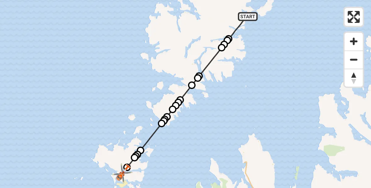 Routekaart van de vlucht: Coastguard Helicopter to Loch Euphort, Inner Seas