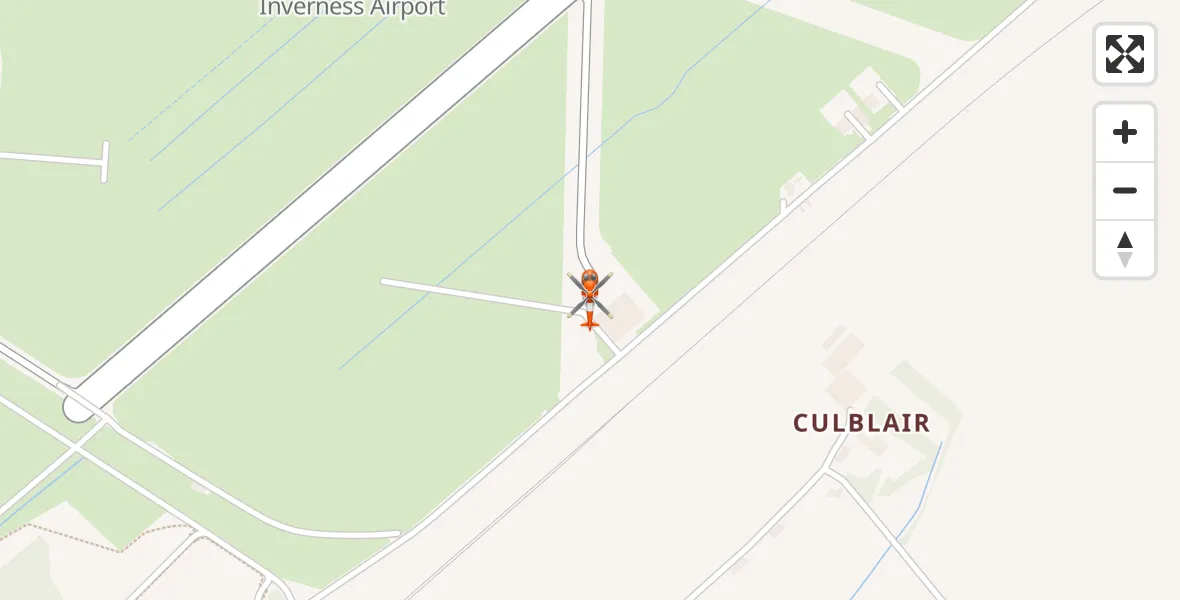 Flight route map: Coastguard Helicopter to Inverness Airport