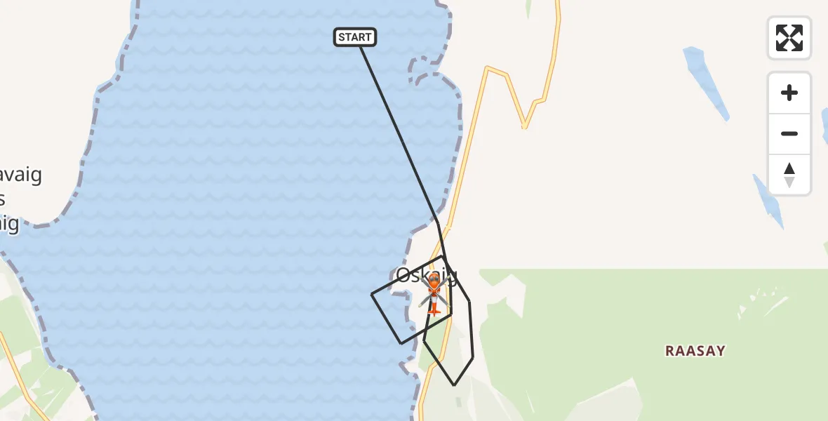Flight route map: Coastguard Helicopter to Inner Seas, Inner Seas