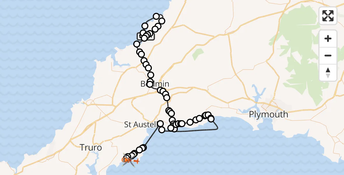 Routekaart van de vlucht: Coastguard Helicopter to English Channel, English Channel