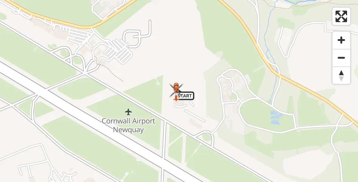 Flight route map: Coastguard Helicopter to Cornwall Airport Newquay, Cornwall Airport Newquay