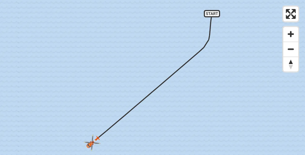 Flight route map: Coastguard Helicopter to Inner Seas, Inner Seas