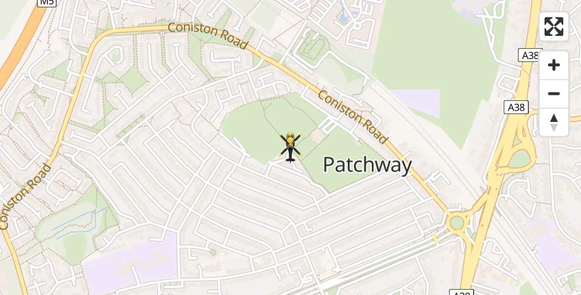 Flight route map: Police Helicopter to Bristol, Clermont Close