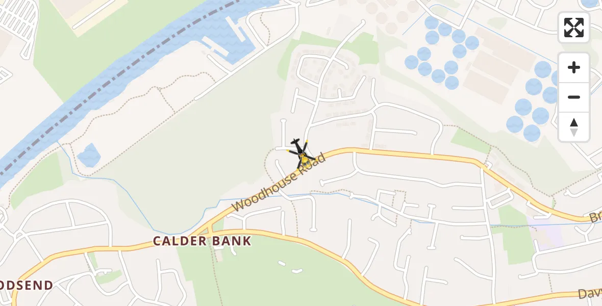 Flight route map: Police Helicopter to Urmston, Bent Lanes