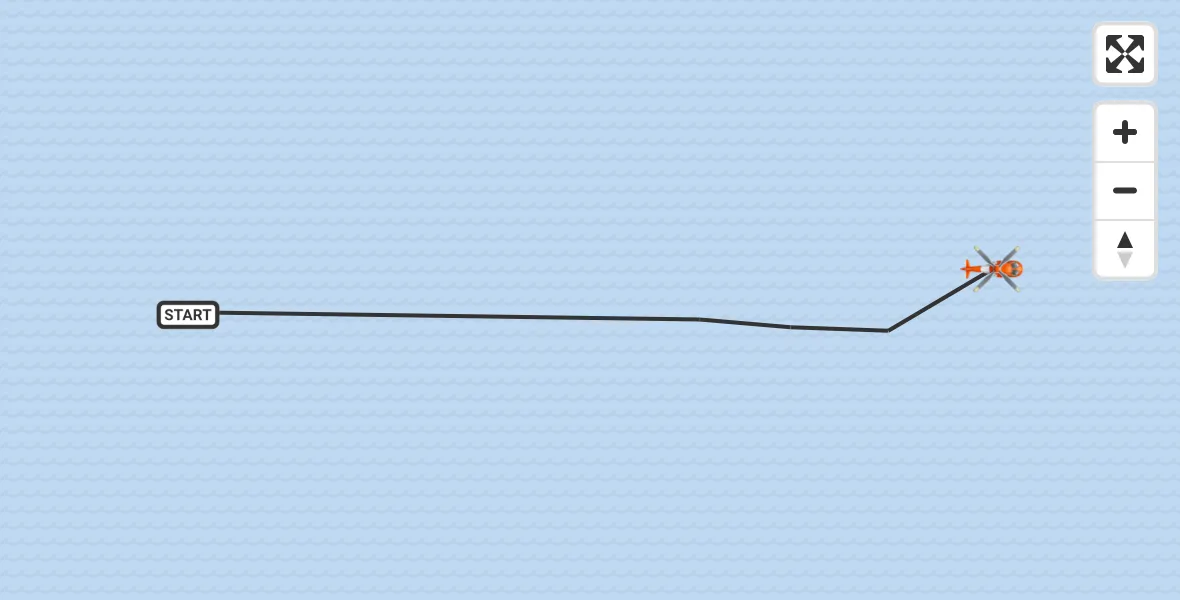 Flight route map: Coastguard Helicopter to North Sea, North Sea