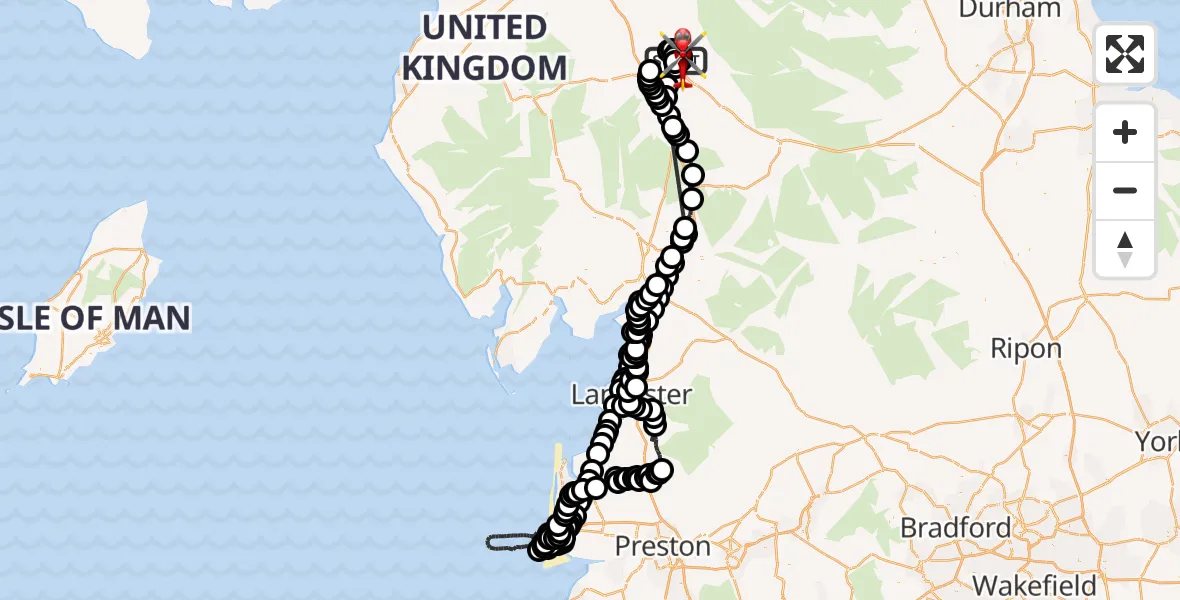 Routekaart van de vlucht: Air Ambulance Helicopter to Culgaith, B6412