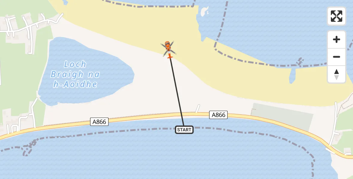 Flight route map: Coastguard Helicopter to Inner Seas, Inner Seas