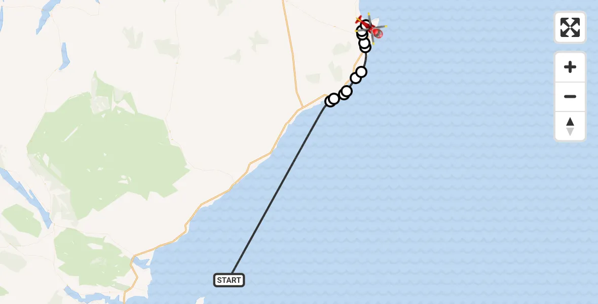 Routekaart van de vlucht: Air Ambulance Helicopter to Wick John O'Groats Airport, Wick John O'Groats Airport