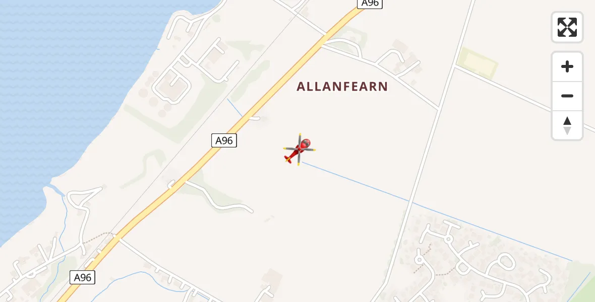 Routekaart van de vlucht: Air Ambulance Helicopter to Inverness, A96