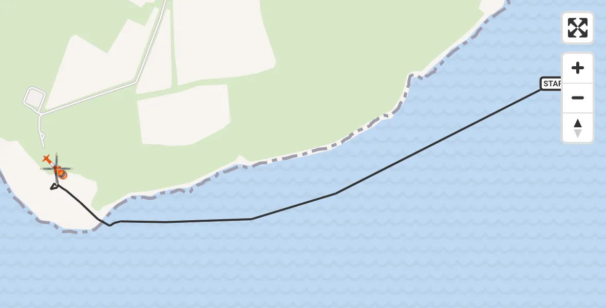 Flight route map: Coastguard Helicopter to Worth Matravers, Bonvils Road