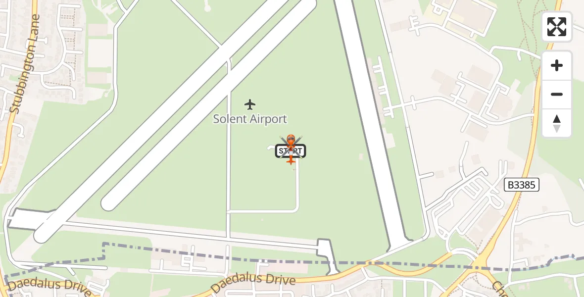 Flight route map: Coastguard Helicopter to Solent Airport, Solent Airport