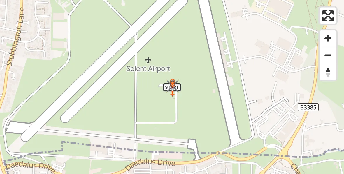 Flight route map: Coastguard Helicopter to Solent Airport, Solent Airport