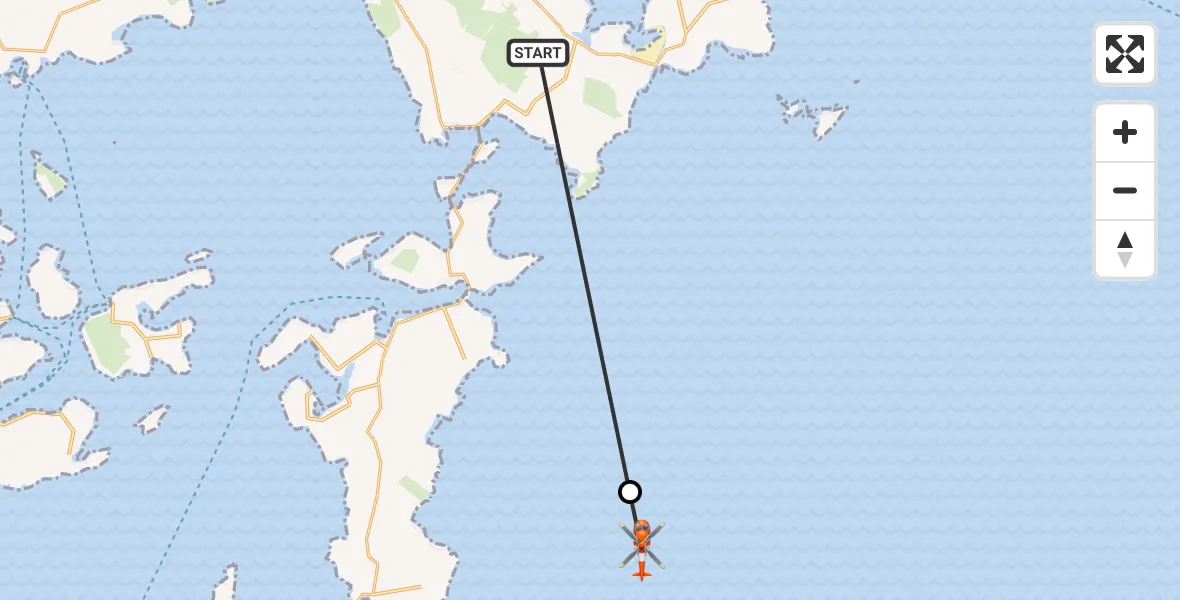 Routekaart van de vlucht: Coastguard Helicopter to North Sea, North Sea