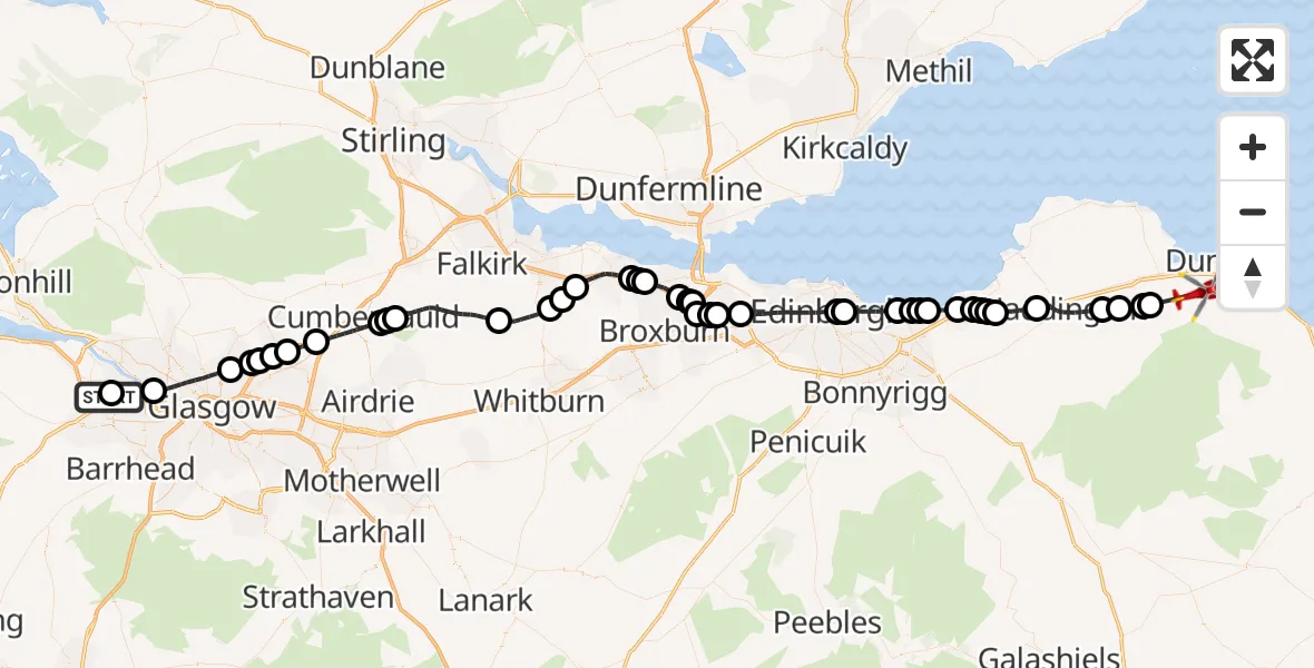 Routekaart van de vlucht: Air Ambulance Helicopter to Spott, Spott