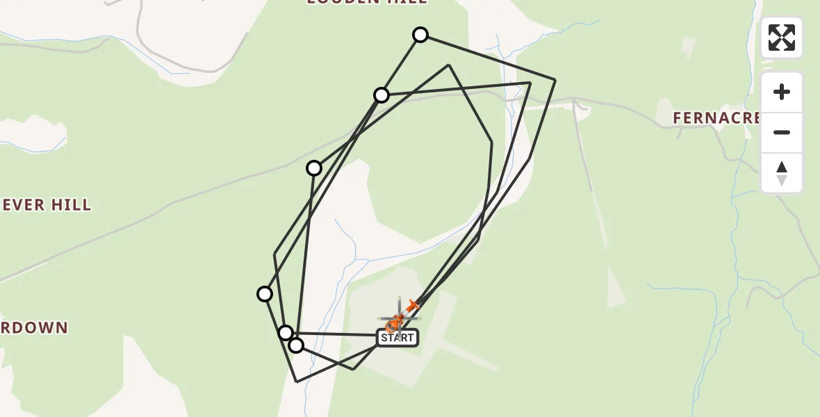 Flight route map: Coastguard Helicopter to St. Breward, St. Breward