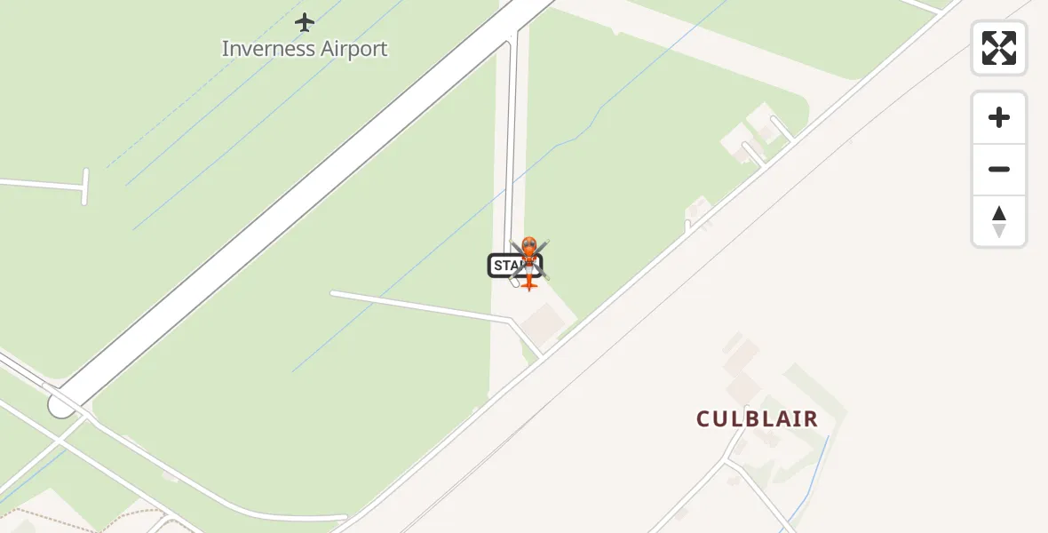 Flight route map: Coastguard Helicopter to Inverness Airport, Inverness Airport