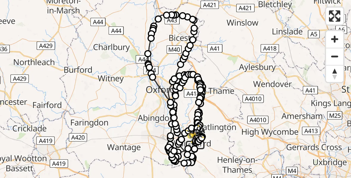 Flight route map: Police Helicopter to Benson, Brook Street