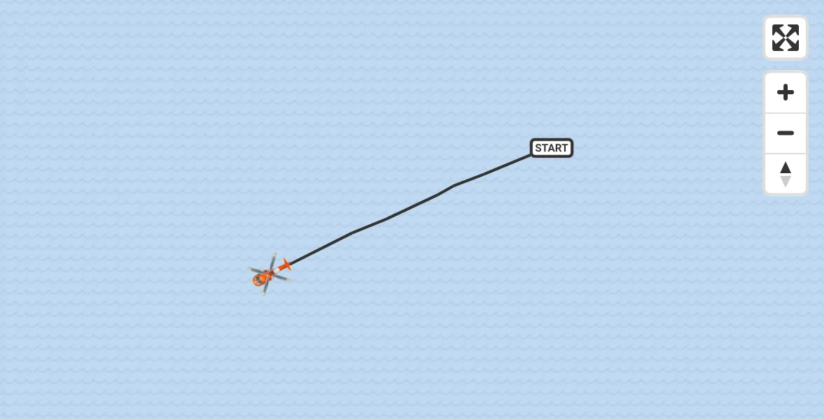 Flight route map: Coastguard Helicopter to English Channel, English Channel
