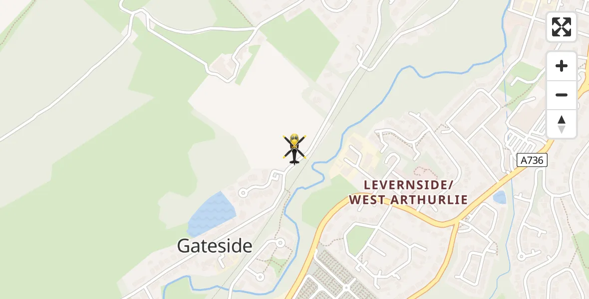 Routekaart van de vlucht:  to Gateside, Gateside Road