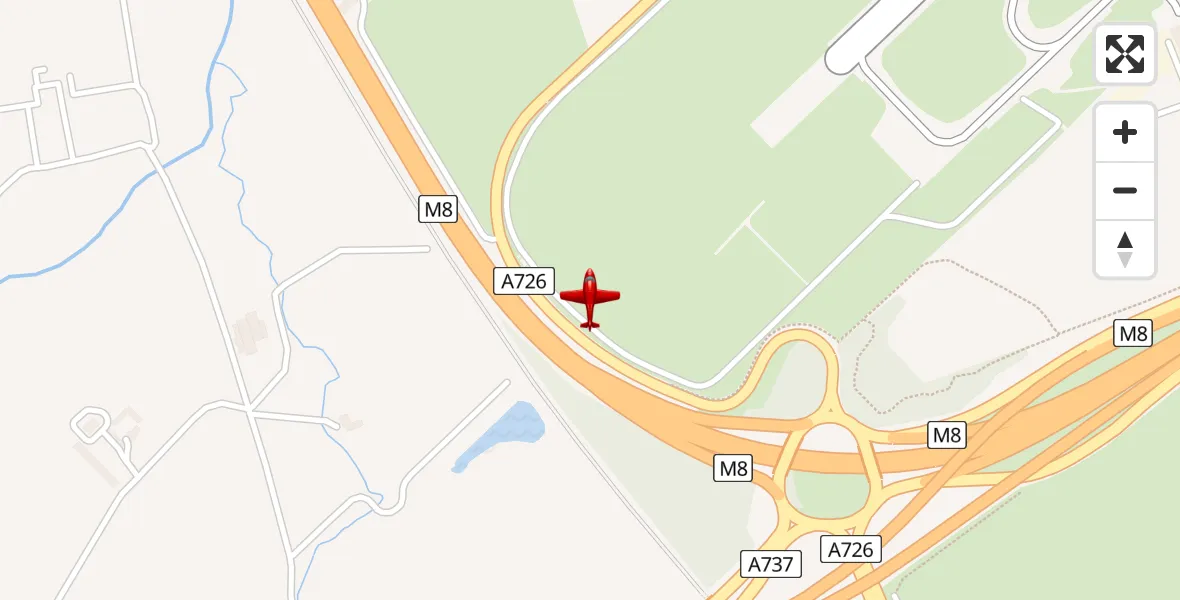 Flight route map: Air Ambulance Aircraft to Glasgow Airport, Glasgow Airport