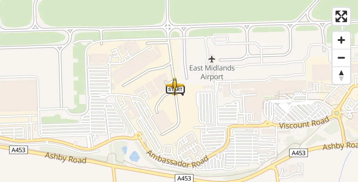 Routekaart van de vlucht: Police Aircraft to East Midlands Airport, East Midlands Airport