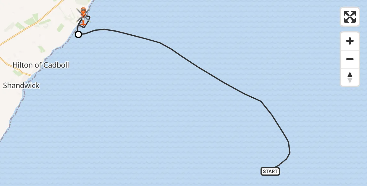 Flight route map: Coastguard Helicopter to Hilton of Cadboll, Hilton of Cadboll to Rockfield