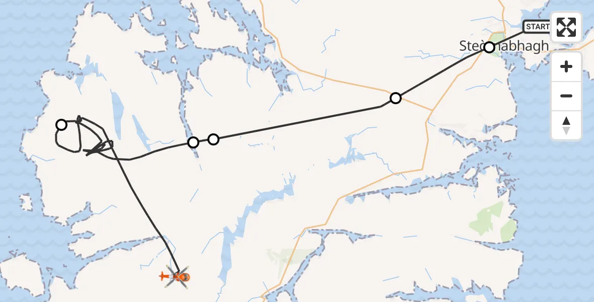 Routekaart van de vlucht: Coastguard Helicopter to Mangurstadh, A859