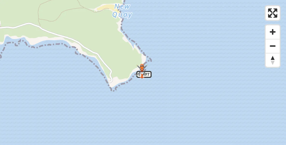 Flight path map showing Coastguard Helicopter route from Bosherston to Bosherston