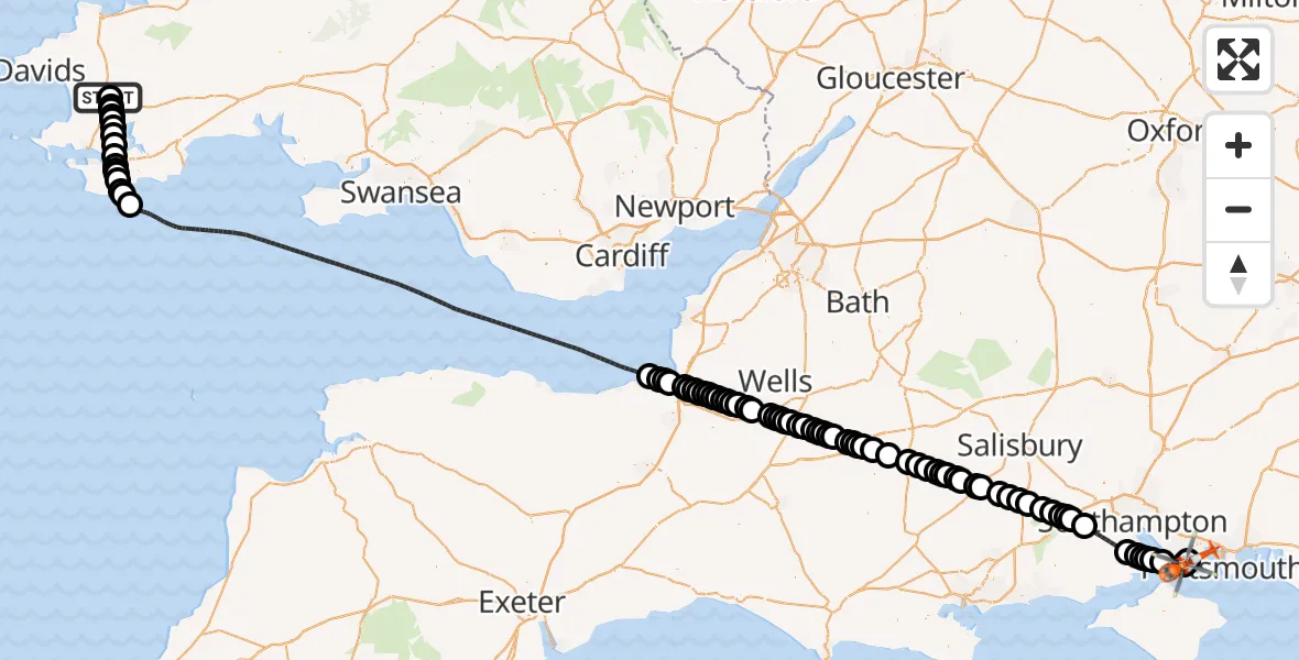 Routekaart van de vlucht: Coastguard Helicopter to Solent Airport, Solent Airport