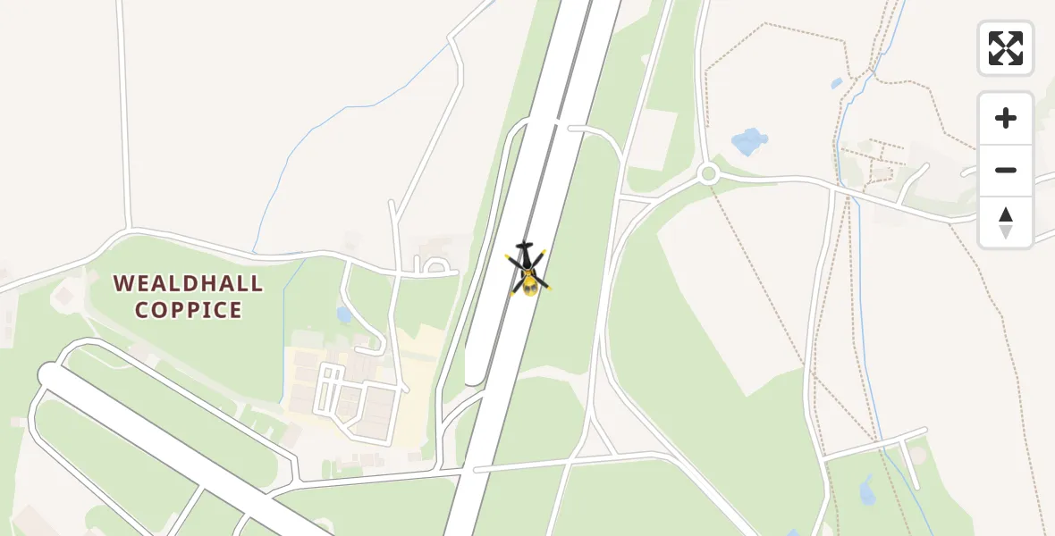 Flight route map: Police Helicopter to North Weald Airfield, North Weald Airfield