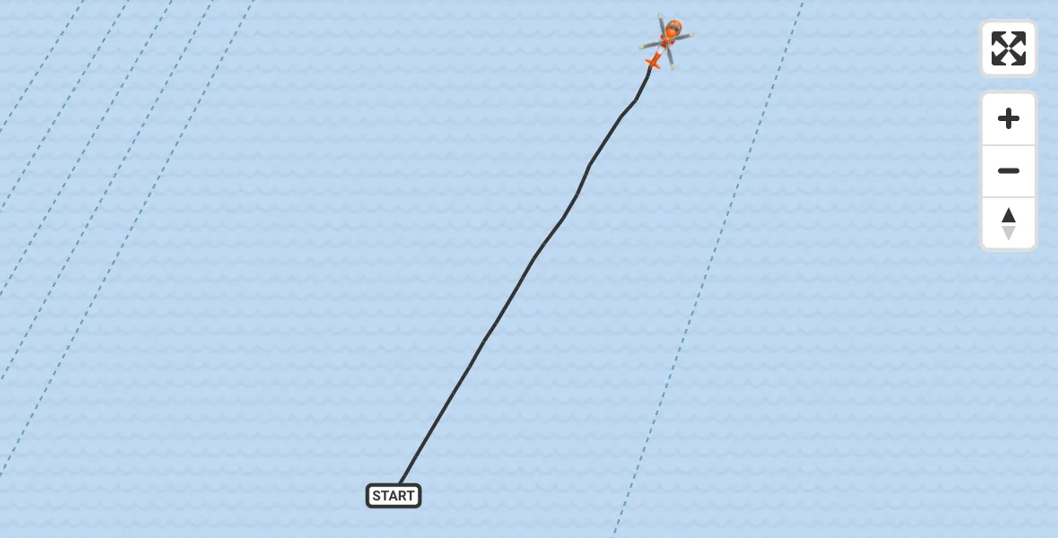 Flight route map: Coastguard Helicopter to English Channel, English Channel