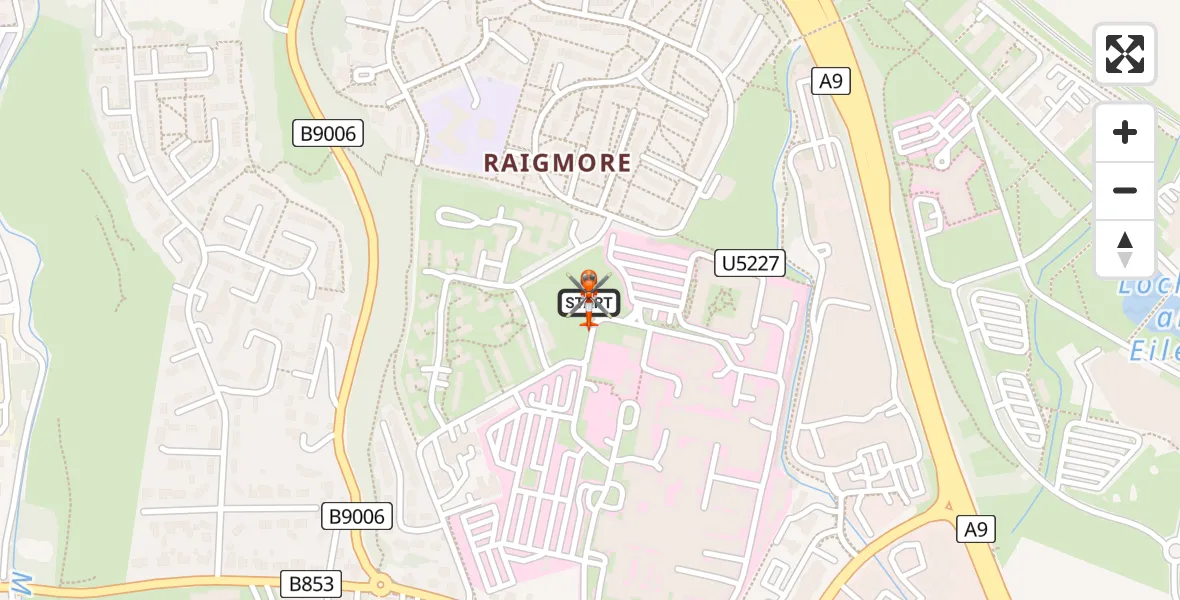 Routekaart van de vlucht: Coastguard Helicopter to Inverness, Raigmore Gardens