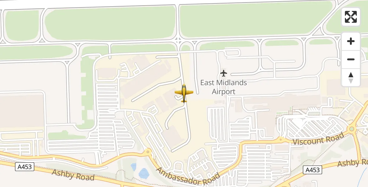 Flight route map: Police Aircraft to East Midlands Airport