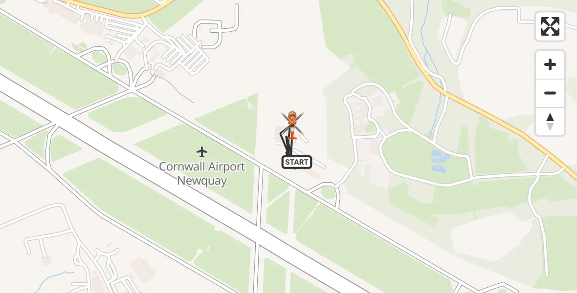 Flight route map: Coastguard Helicopter to Cornwall Airport Newquay, Cornwall Airport Newquay