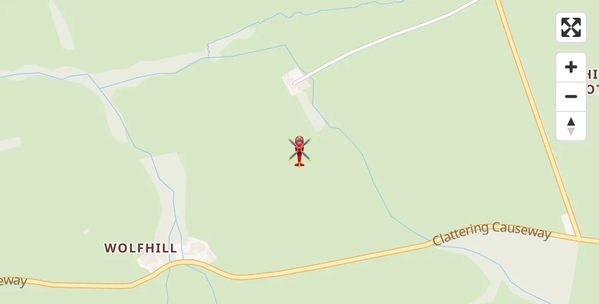 Routekaart van de vlucht: Air Ambulance Helicopter to Coanwood, Clattering Causeway