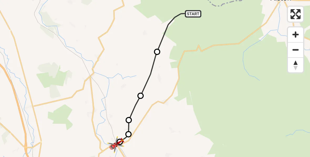Routekaart van de vlucht: Air Ambulance Helicopter to Langwathby, Storey Bank