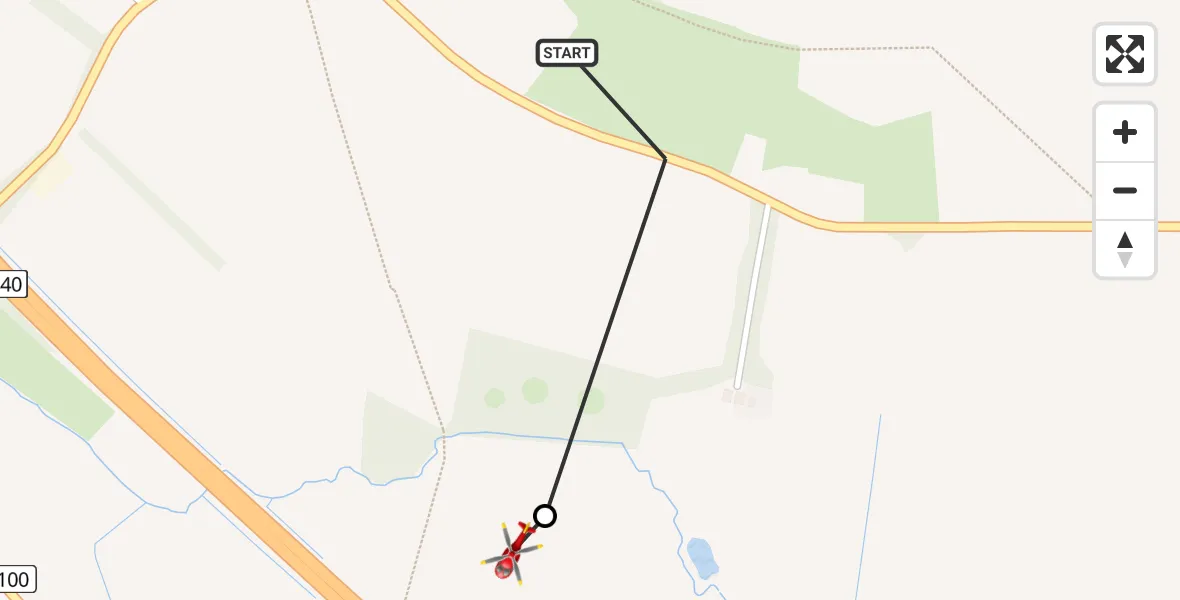 Routekaart van de vlucht:  to Warmington CP, M40