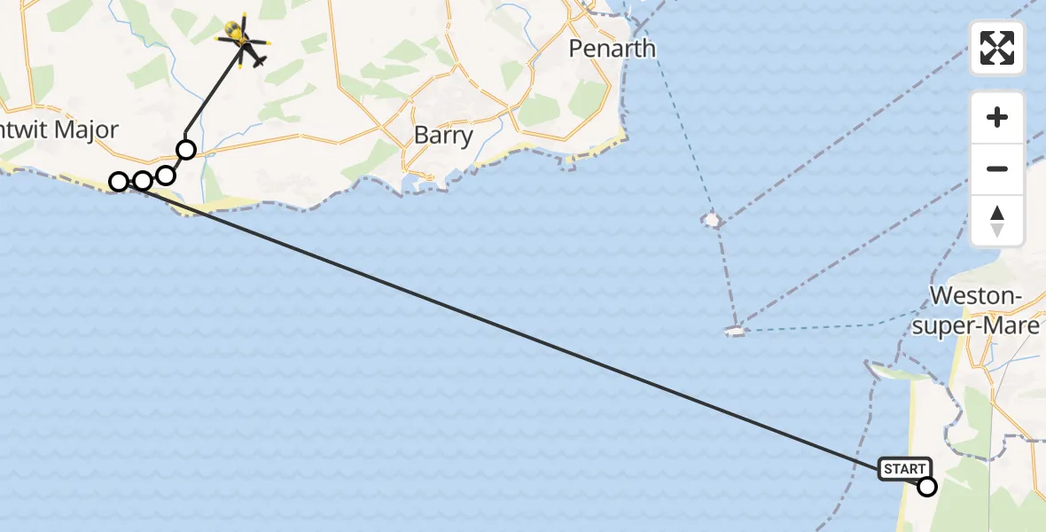 Routekaart van de vlucht:  to Llancarfan, Llancarfan