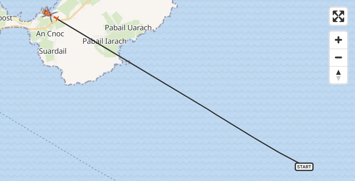 Flight route map: Coastguard Helicopter to Inner Seas, Inner Seas