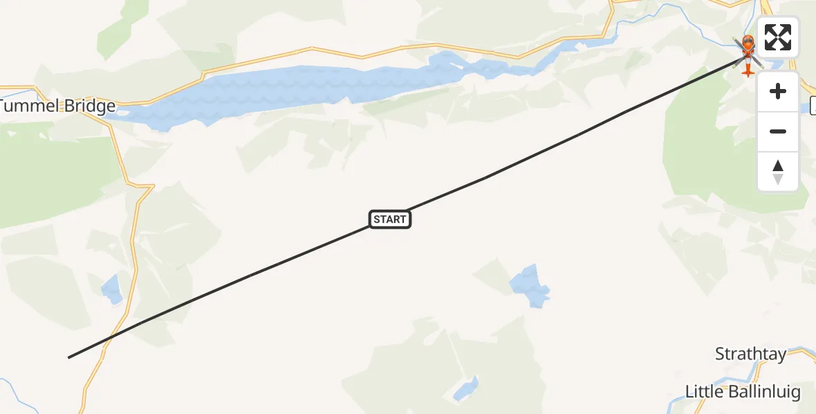 Routekaart van de vlucht: Coastguard Helicopter to Pitlochry, C452