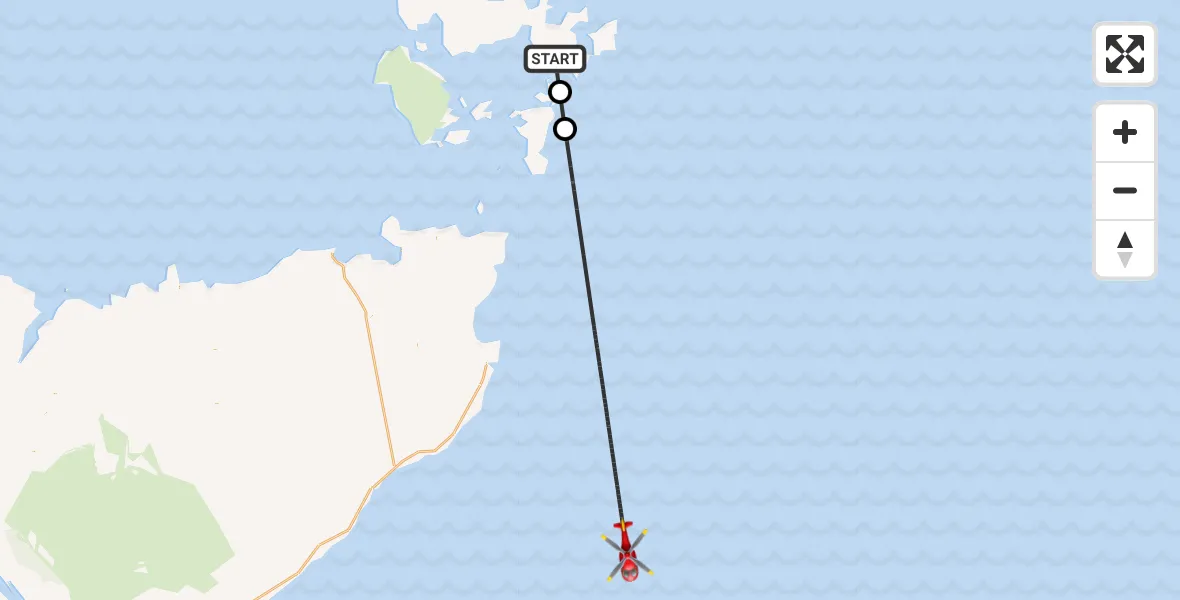 Routekaart van de vlucht: Air Ambulance Helicopter to North Sea, North Sea