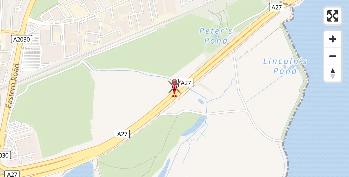 Routekaart van de vlucht: Air Ambulance Helicopter to Portsmouth, A27