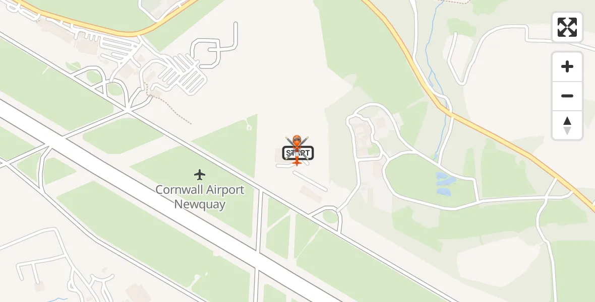 Flight route map: Coastguard Helicopter to Cornwall Airport Newquay, Cornwall Airport Newquay